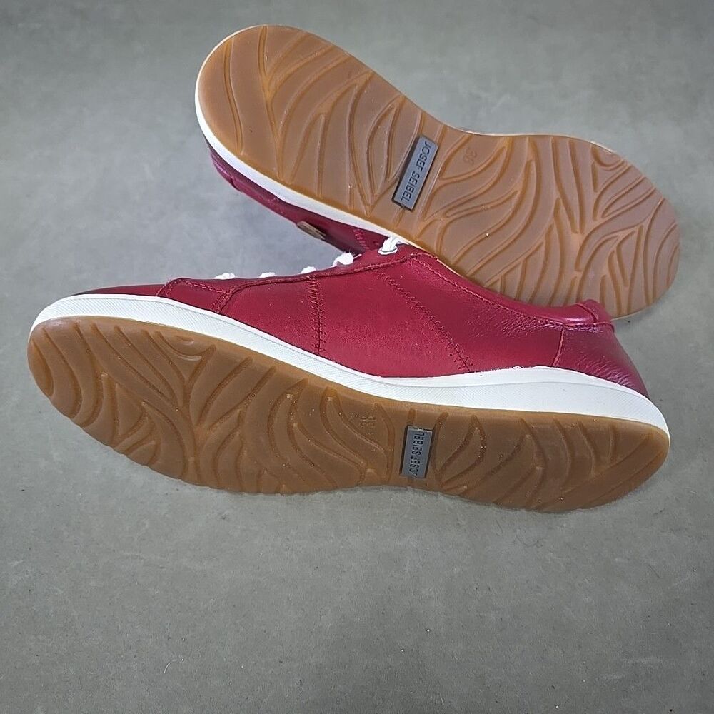 Josef Seibel Caren 01 Red Leather Sneakers Casual Shoes Sz 38 US 7.5 NIB - Picture 9 of 10